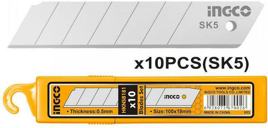 Ingco Λεπίδες Φαλτσέτας 18mm 10τμχ