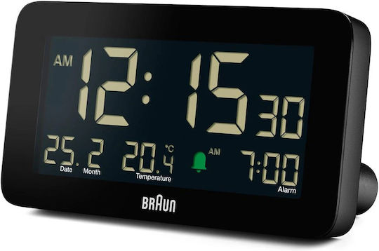 Braun BC10 Επιτραπέζιο Ψηφιακό Ρολόι με Ξυπνητήρι & Ραδιόφωνο Μαύρο 67602
