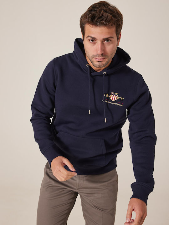 Archive Shield Sweatshirt with Hood Navy