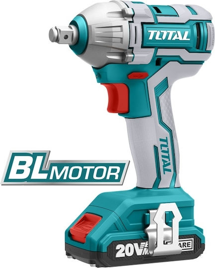 Total Brushless Impact Wrench Battery 20V 2x2Ah with Socket 1/2"