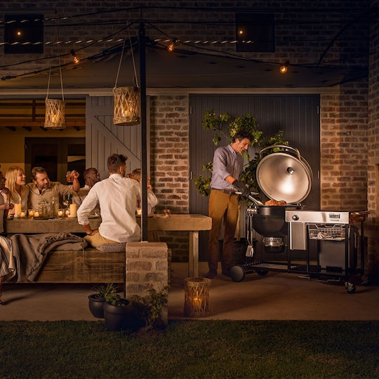 Weber Performer Deluxe GBS Неръждаема Барбекю на Въглища Котел с Капак и Термометър 101x101см