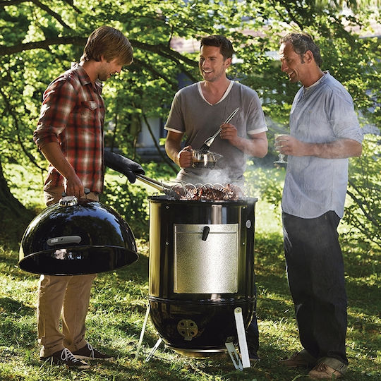 Weber Smokey Mountain Cooker Inox Grătar cu Cărbuni cu Capac și Termometru 57cmx57cm