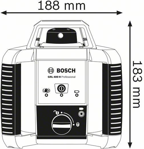 Bosch GRL 400 H Self-leveling Rotational Laser Level Red Beam 1.5V with Working Range 20m