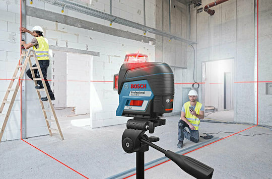 Bosch GLL 3-80 C Professional Αυτορυθμιζόμενο Γραμμικό Αλφάδι Laser Κόκκινης Δέσμης 12V με Εύρος Εργασίας 30m