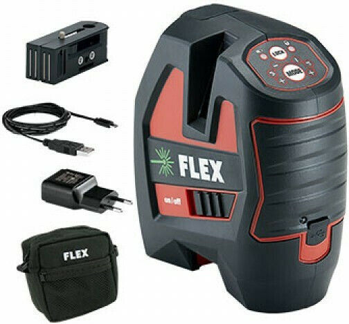 Flex Alc 3/1-G Αυτορυθμιζόμενο Γραμμικό Αλφάδι Laser Πράσινης Δέσμης 3.7V με Εύρος Εργασίας 20m