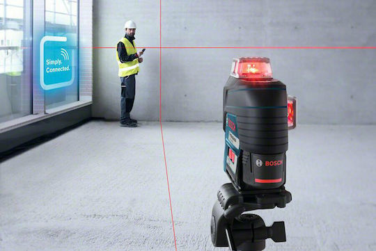 Bosch GLL 3-80 C Professional Αυτορυθμιζόμενο Γραμμικό Αλφάδι Laser Κόκκινης Δέσμης 12V με Εύρος Εργασίας 30m