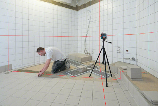 Bosch GLL 3-80 C Professional Αυτορυθμιζόμενο Γραμμικό Αλφάδι Laser Κόκκινης Δέσμης 12V με Εύρος Εργασίας 30m