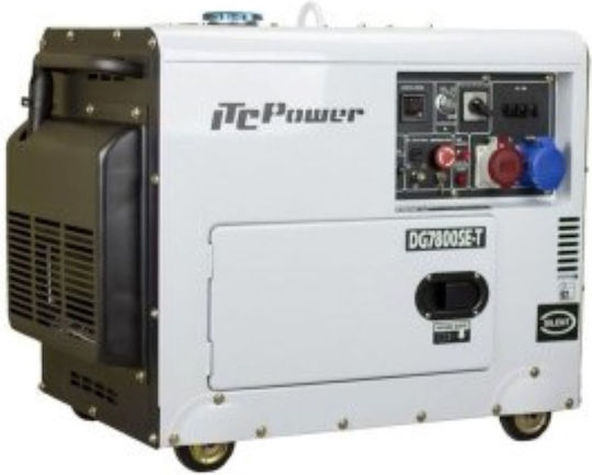 ITC DG7800SE-T Τριφασική Αθόρυβη Γεννήτρια Πετρελαίου με Αυτόματη Μίζα, Ρόδες και Μέγιστη Ισχύ 7.8kVA