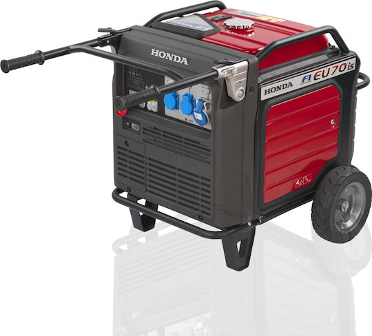 Honda EU 70iS Silent Generator Inverter Gasoline Four-stroke with Handle, Wheels, and Maximum Power 7kVA