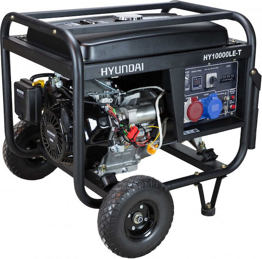 Hyundai HY 10000LEK Generator Benzină (în patru timpi) Patru timpi cu Autostart, Roți și Putere Maximă 10kVA