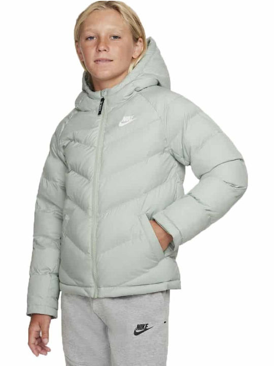 Kids' Sports Jacket Short with Hood Khaki Sportswear