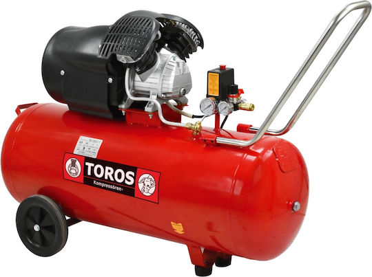 Toros TM 100/3 Μονοφασικό Κομπρεσέρ Αέρος 73dB με Ισχύ 3hp και Αεροφυλάκιο 100lt