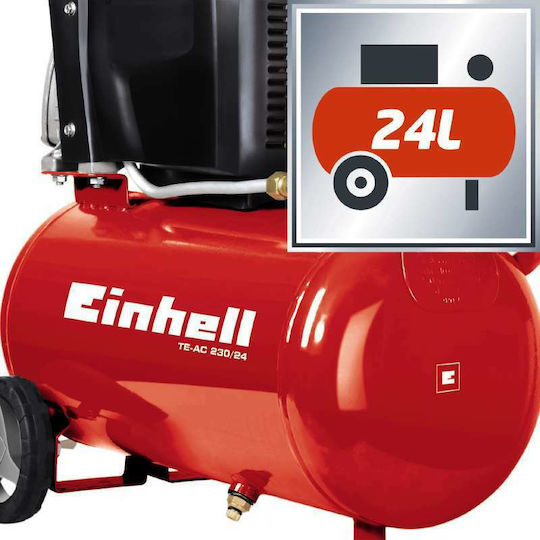 Einhell TE-AC 230/24 Luftkompressor 94dB mit Leistung 2hp und Lufttank 24Es 4010460