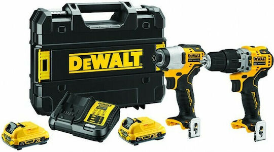 DEWALT DCK2111L2T Set Bohrschrauber & Schlagschraubendreher Brushless 12V mit 2 Batterien 3Ah und Hülle