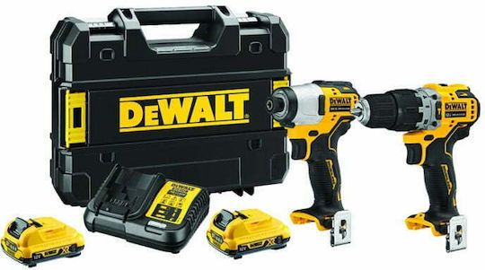 DEWALT DCK2111L2T Set Bohrschrauber & Schlagschraubendreher Brushless 12V mit 2 Batterien 3Ah und Hülle