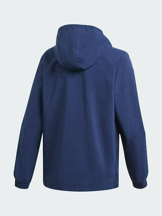 Kids' Sports Jacket Short Windproof with Hood Blue Tiro 21
