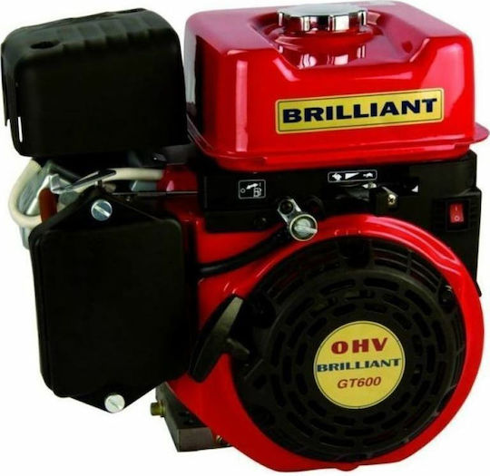 Brilliant GT600 Gasoline Engine 4 Stroke 182cc 6hp Horizontal Axis with Keyway and Starter (Tank 0.6lt)