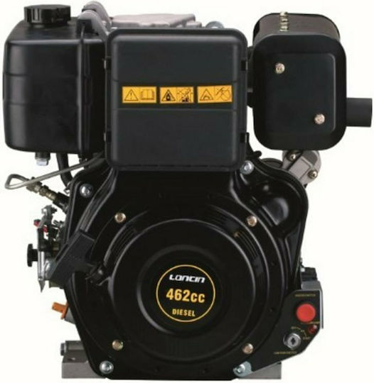 Loncin D460FD Κινητήρας Πετρελαίου 462cc 10.2hp Μέγιστων Στροφών 3600rpm Οριζόντιου Άξονα με Σφήνα και Μίζα