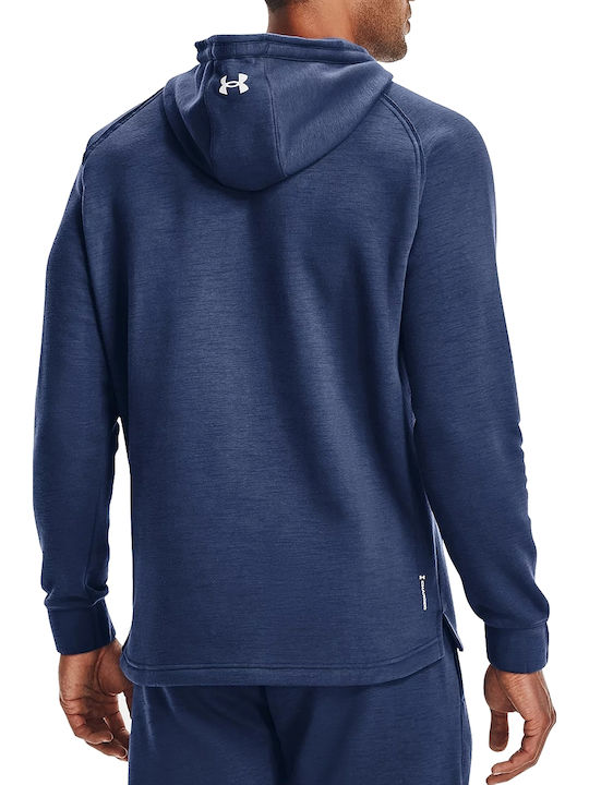 Under Armour Project Rock Charged Men's Sweatshirt with Hood and Pockets Navy