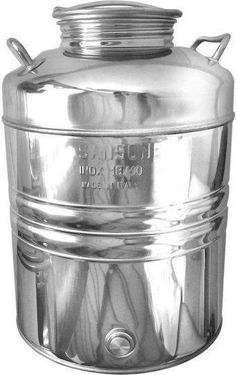 Sansone Stainless Steel Container Stainless Barrel With Faucet Open Top/Flat Bottom 100lt 125.106