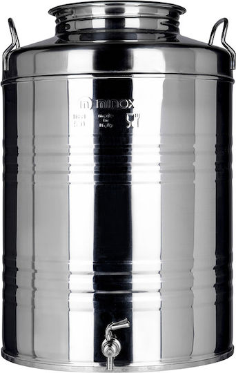 Sansone Stainless Steel Container Stainless Barrel With Faucet Open Top/Flat Bottom 100lt 125.106