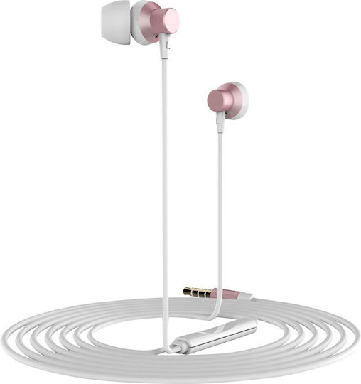 Remax RM-512 In-ear Handsfree με Βύσμα 3.5mm Ροζ