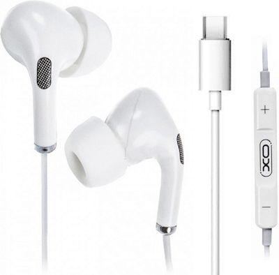 XO EP23 Earbuds Freihändig Kopfhörer mit Stecker USB-C Weiß