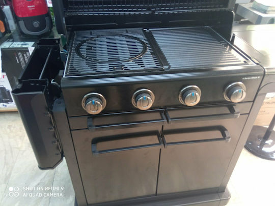 Campingaz 4 Series Onyx S Grătar pe gaz Din fontă Grătar 72bucx46buccm cu 4 buc 13.6kW și Arzător Lateral