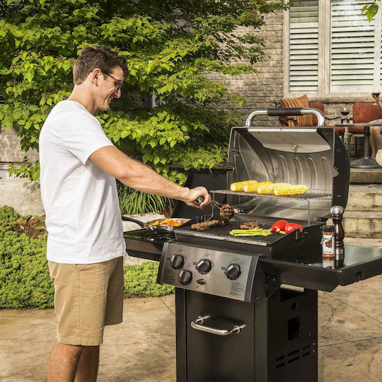 Broil King Royal 340 Ψησταριά Υγραερίου Μαντεμένιας Σχάρας 56x38εκ. με 3 Εστίες 8.8kW και Πλαϊνό Μάτι 2.7kW