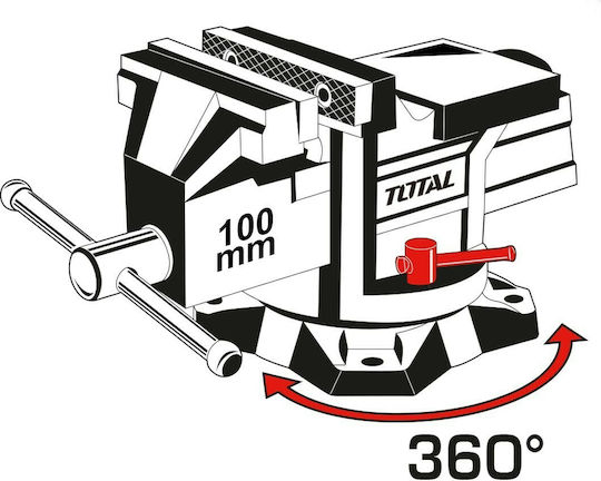 Total Rotating Countertop Vise Made of Cast Iron with Maximum Opening 100mm