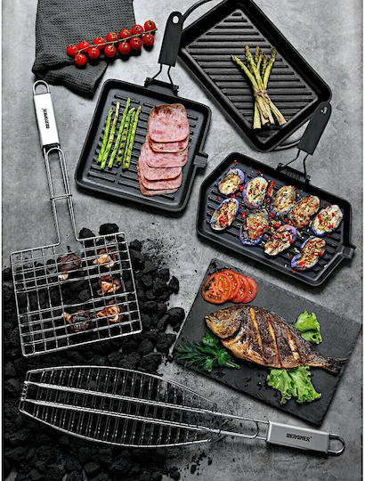 Bergner Antihaft Backblech mit Gusseisen Grill Oberfläche 33.5x22cm