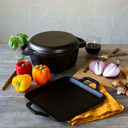 Lodge Non-Stick Baking Plate with Cast Iron Flat Grilling Surface 36.83cm x 27.94cm x 3.55cm