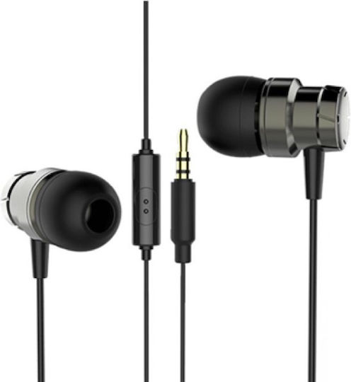 Moxom MX-EP08 In-ear Handsfree Ακουστικά με Βύσμα 3.5mm Γκρι