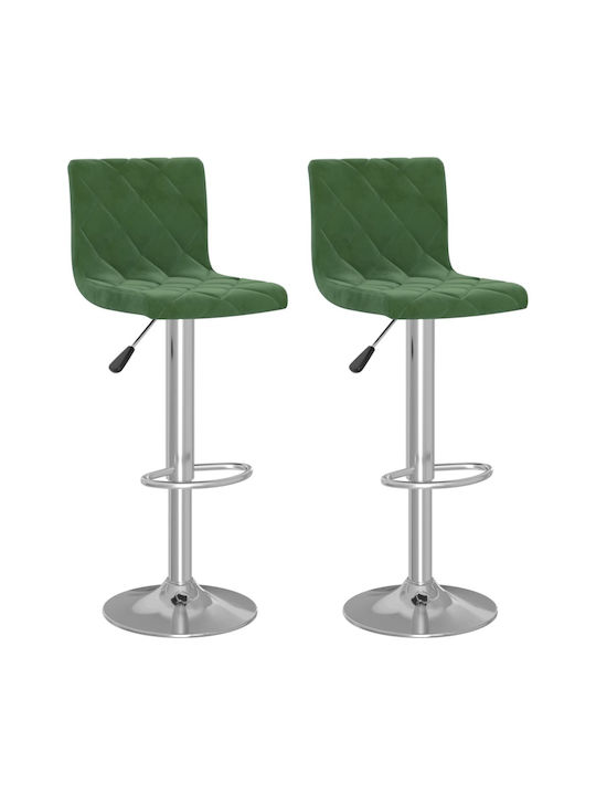 Stool Bar with Back & Adjustable Height Dark green 2pcs 40x43x90-111cm