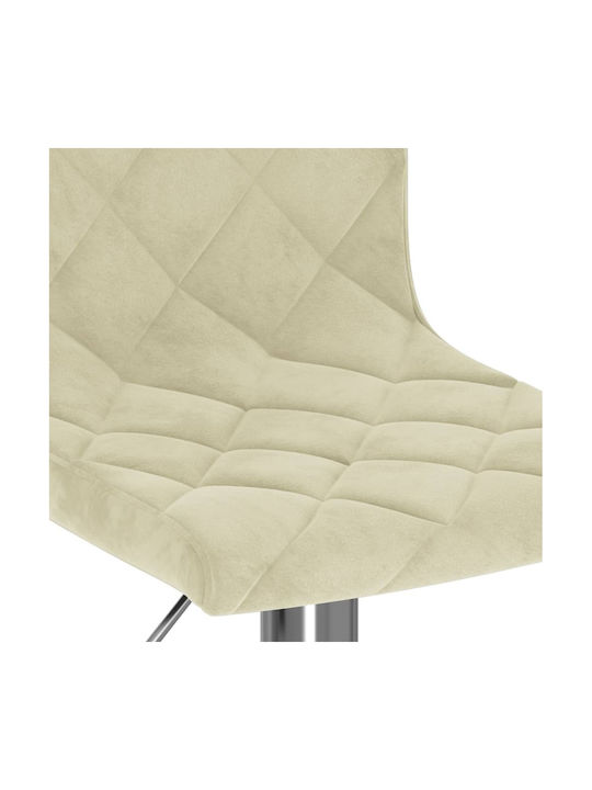 Stool Bar with Back & Adjustable Height Cream 2pcs 40x43x90-111cm