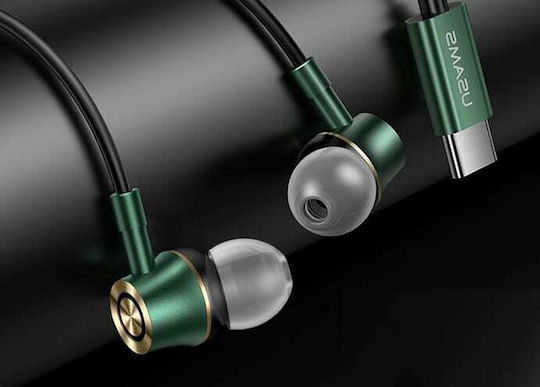 Usams US-SJ482 In-Ear Freihändig Kopfhörer mit Stecker USB-C Grün