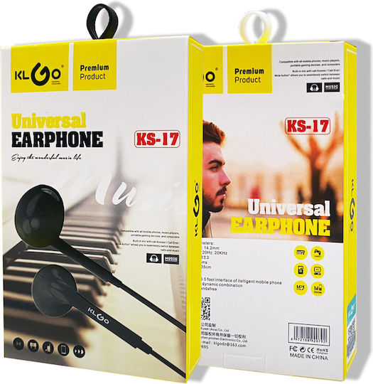 KS-17 In-Ear Freihändig Kopfhörer mit Stecker 3.5mm Schwarz