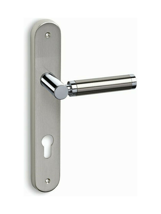 Door Knob Convex 135 Rosette Matte Door - Bathroom Door with lock (Pair)