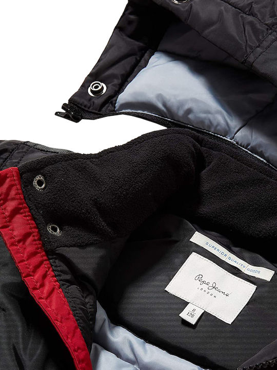 Floydd Kinderparkas Lang mit Kapuze Schwarz