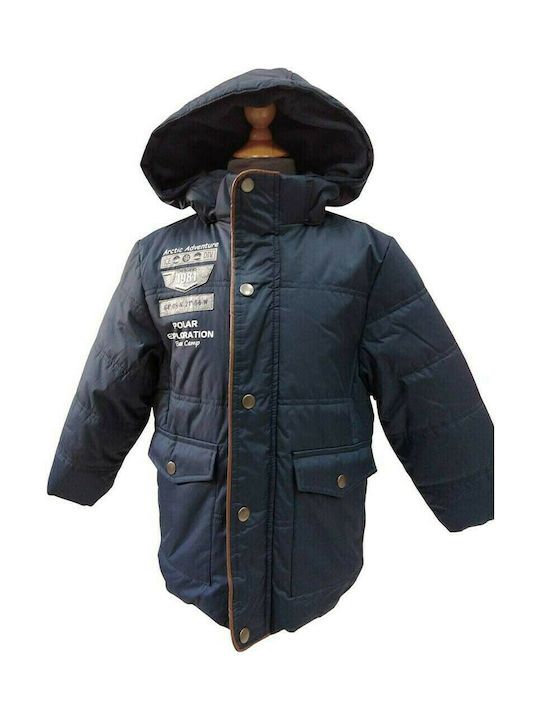 Energiers Kids Casual Jacket Short with Lining & Hood Navy Blue