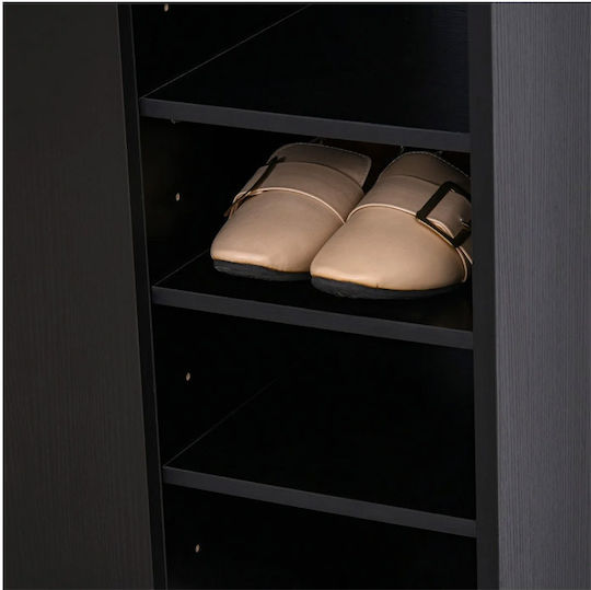 Suport pentru pantofi cu 8 Rafturi Negru L83xW30xH90cm