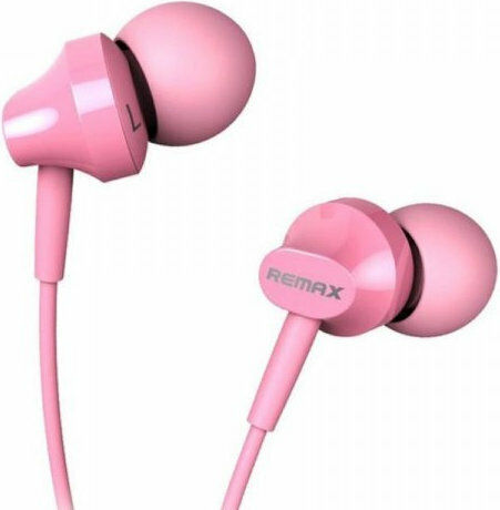 Remax RM-501 In-ear Handsfree με Βύσμα 3.5mm Ροζ