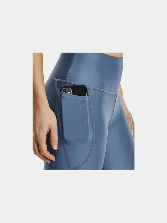 HeatGear® Women's Capri Running Legging Shiny & High Waisted Blue