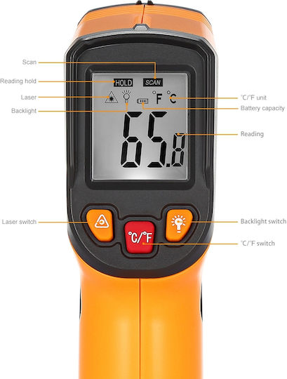 ACP TN400 Termometru cu infraroșu pentru temperaturi de la -50°C până la 400°C cu Raport de Distanță 12:1