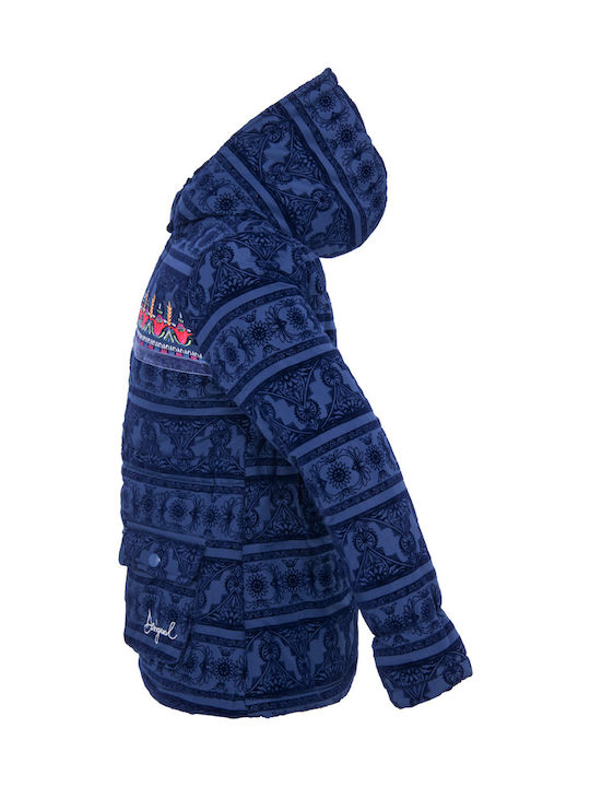 Pitaya Kids Casual Short Hooded Blue Jacket