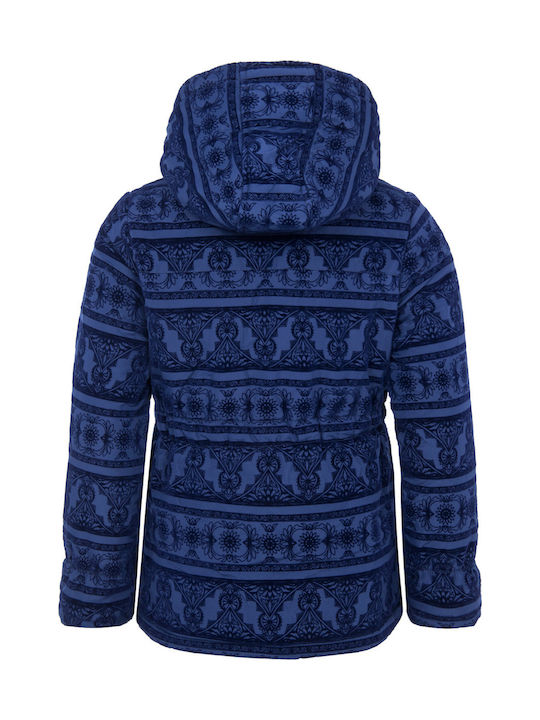 Pitaya Kids Casual Short Hooded Blue Jacket