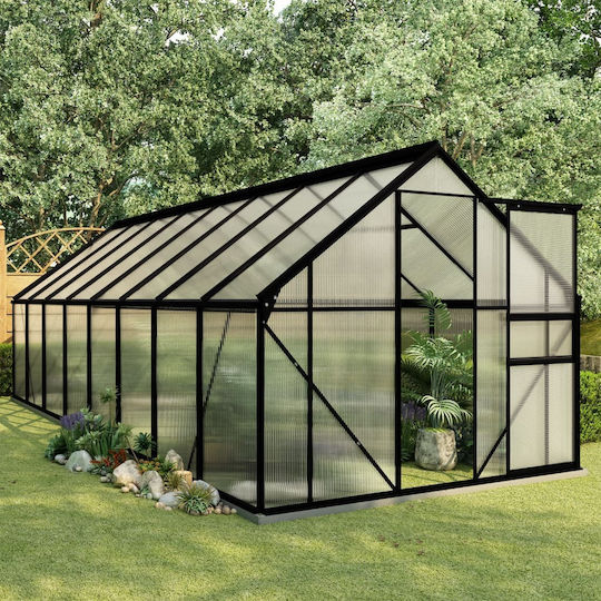 vidaXL 48220 Gewächshaus Typ Haus mit Aluminiumrahmen 4.9x1.9x2m