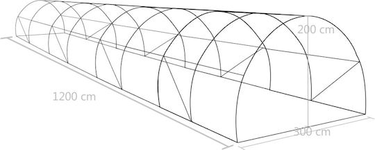 vidaXL 45538 Seră Tunel cu Cadru Metalic 12x3x2m
