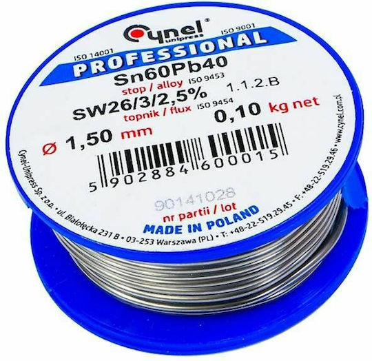 Cynel LUT0109-100 Solder WIres 60/40 1.5mm 100gr