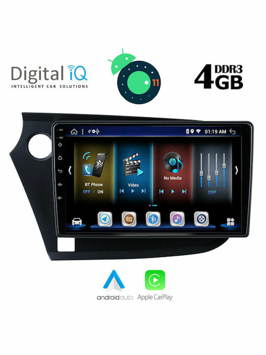 Digital IQ Car Audio System for Honda Insight 2009-2014 (Bluetooth/USB/AUX/WiFi/GPS/Apple-Carplay/CD) with Touch Screen 9" DIQ_BXD_6205